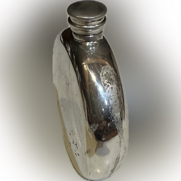 VTG JET SHEFFIELD ENGLAND PEWTER FLASK SILVER JET PROMOTION LIQUOR BAR DRINKS - Picture 6 of 11